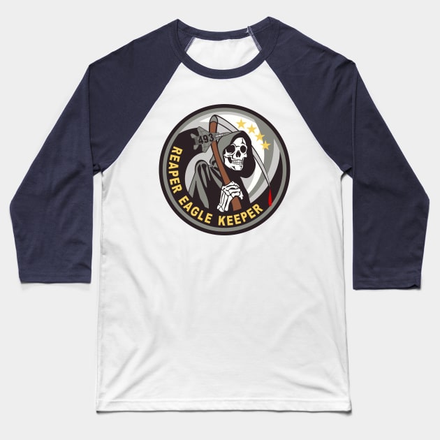 493rd Reaper Eagle Keeper Baseball T-Shirt by MBK